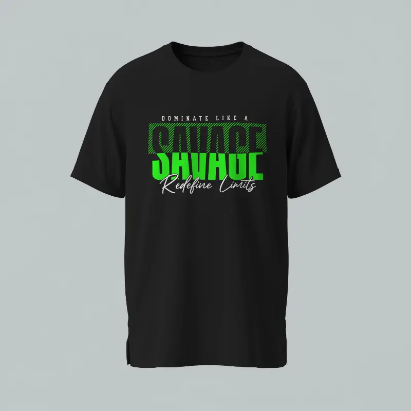 Savage Text Mock-up T-shirt